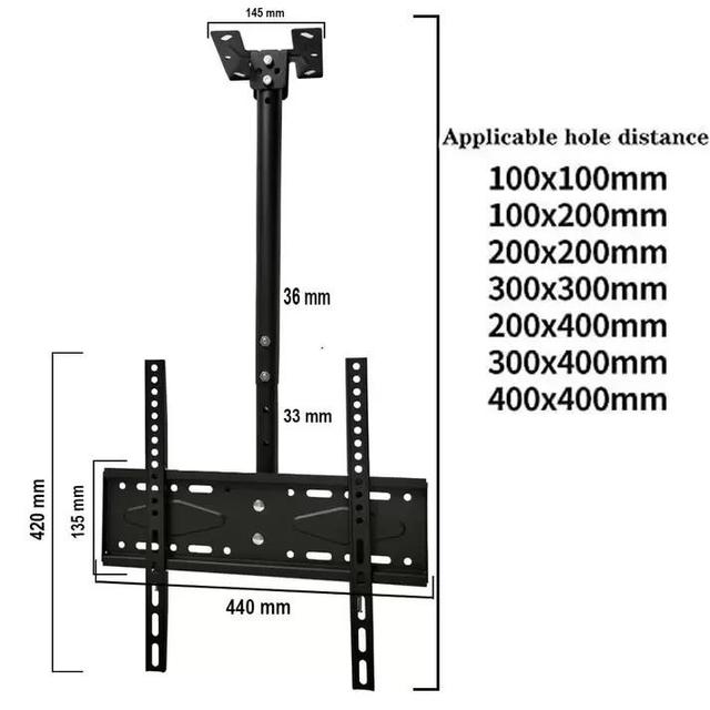 Image of Adjustable Ceiling TV Mount for 32 to 75 Inch Screens
