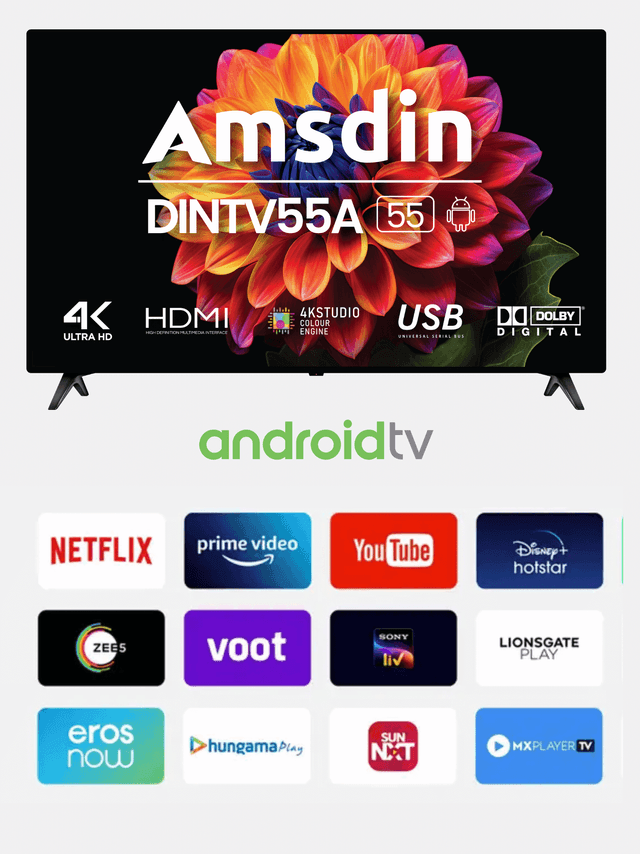 Image of AMSDIN 55 Inch Android Smart LED TV 4K Ultra HD | Immersive Viewing Experience